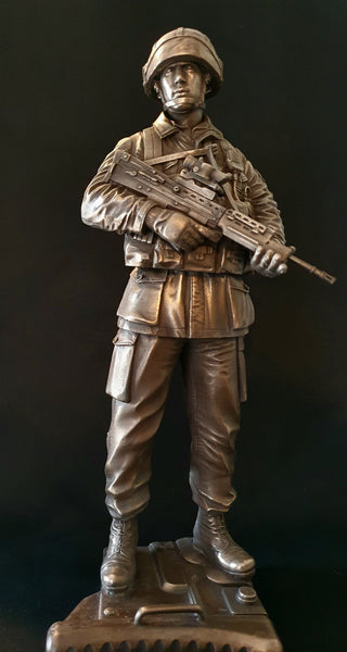 NI4  Without General Service Medal. British Soldier Cold Cast Bronze Figure 14" . Choose Regiment Below.