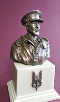 Cold Cast Bronze Bust Sir Archibald David Stirling DSO OBE Special Air Service Cold Cast Bronze Bust