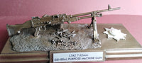 Cold Cast Bronze L7A2 7.62mm GPMG Plaque All Regiments. Choose Regiment from drop down menu