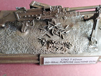 Cold Cast Bronze L7A2 7.62mm GPMG Plaque All Regiments. Choose Regiment from drop down menu