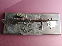 Cold Cast Bronze L7A2 7.62mm GPMG Plaque All Regiments. Choose Regiment from drop down menu