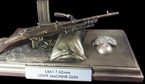 P4 Cold Cast Bronze L4A1 LMG Plaque All Regiments. Choose Regiment fro ...