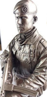 BA01 BAOR/UKLF British Soldier Cold Cast Bronze Figure 14"L2A1 SMG All Regiments. Choose Regiment from drop down menu